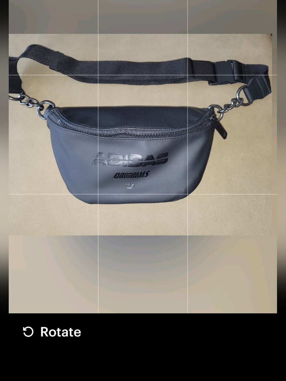 adidas Originals Black Belt Bag with Embossed Logo
